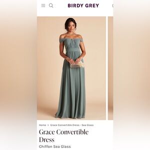 Grace Convertible Dress in Chiffon Sea Glass